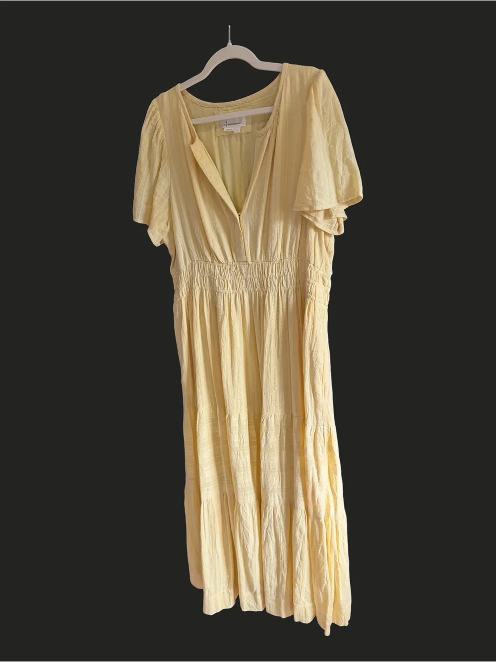 ANTHROPOLOGIE The Somerset Maxi Dress Canary Yellow XL - Picture 6 of 16